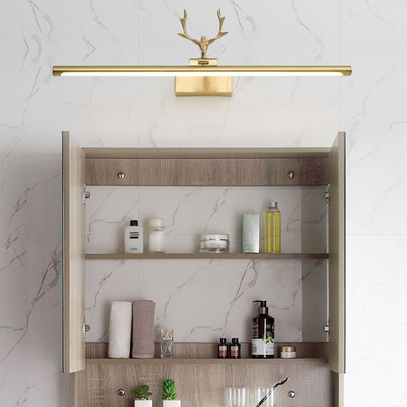 Antlers LED Mirror Front Light Gold Vanity Light with Acrylic Shade for Bathroom