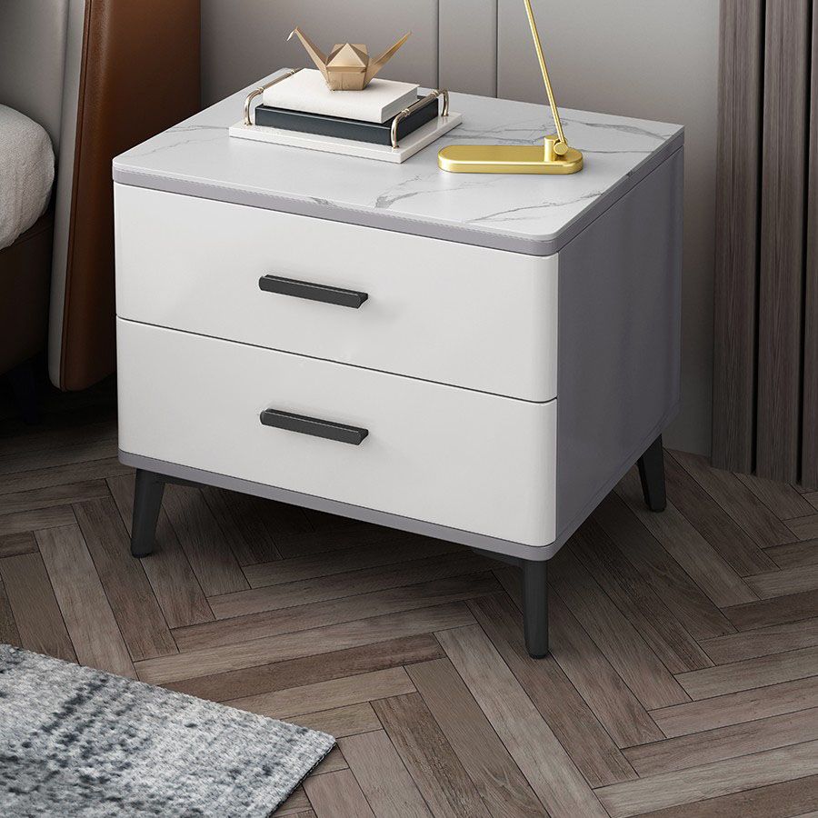 Drawers Included Bedside Cabinet Stone Bed Nightstand for Bedroom