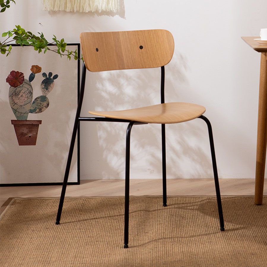 Industrial Dining Side Chair Bentwood Dining Chair with Black Legs