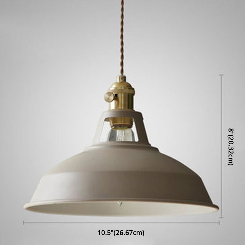 Macarons Industrial Barn Shade Pendant Licht metaal 1-licht hangerverlichting voor restaurant