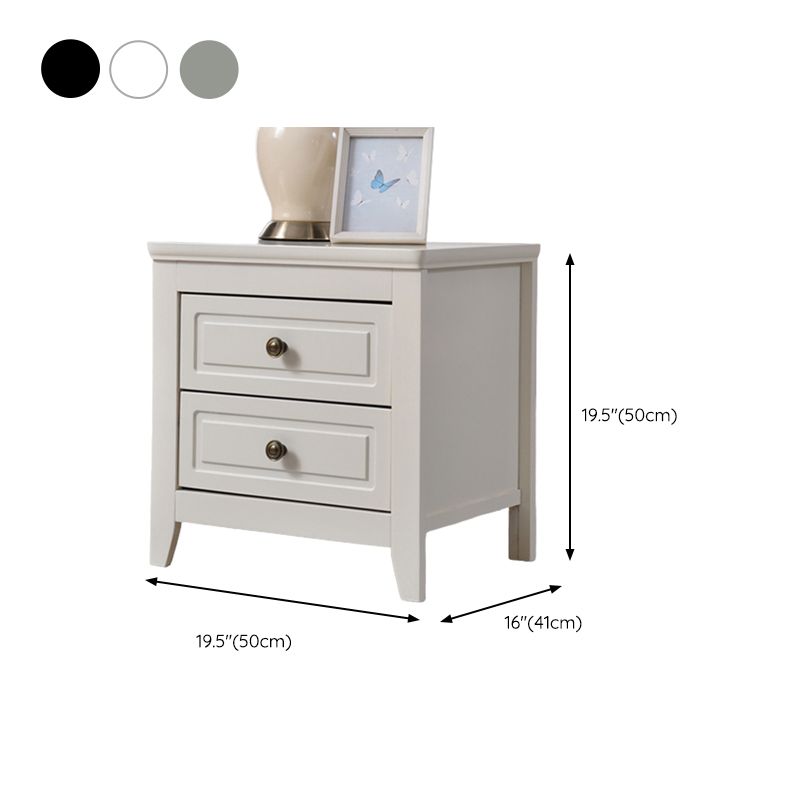 Solid Wood Kids Bedside Table American Style Children's Bedside Table with Drawers