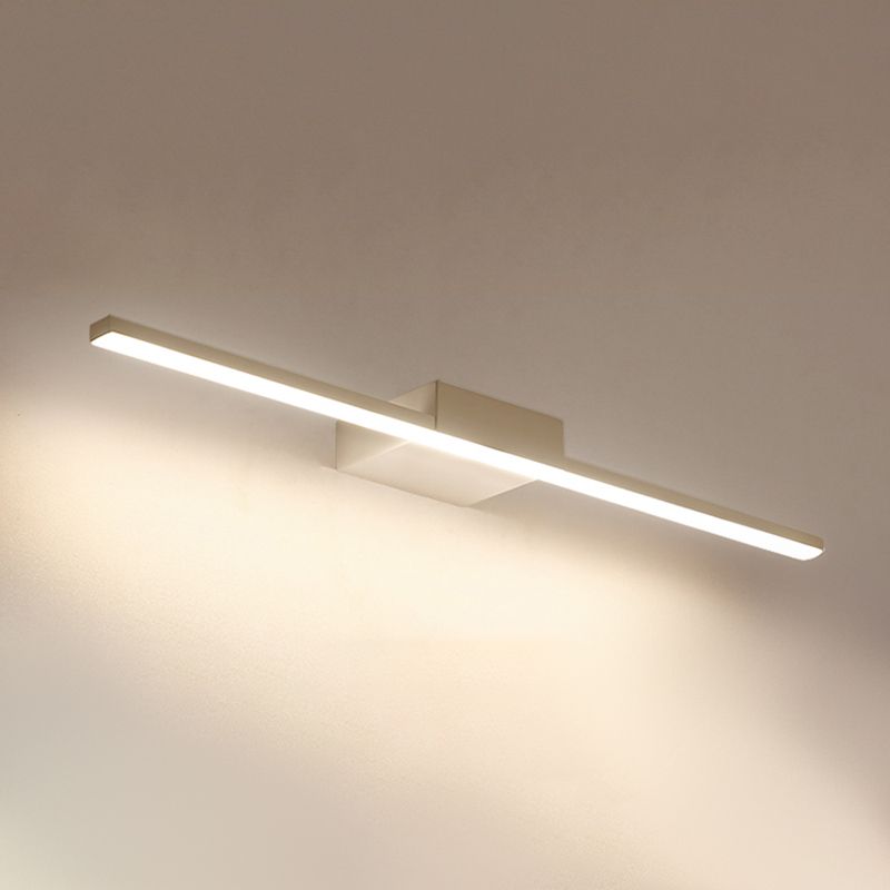 1 licht metalen lineaire spiegelwandverlichting Moderne stijl wandmontage Lamp in het wit in het wit