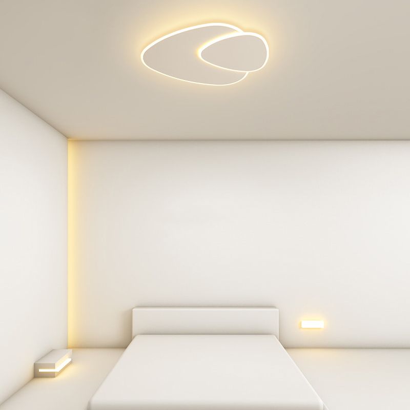 White 2-Light Flush Mount Lighting LED Modernism Ceiling Light for Bedroom