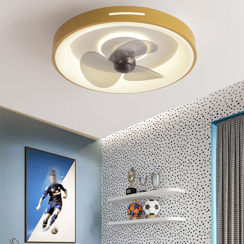 Metal LED Ceiling Fan Lamp Simplicity Style Ceiling Mounted Light