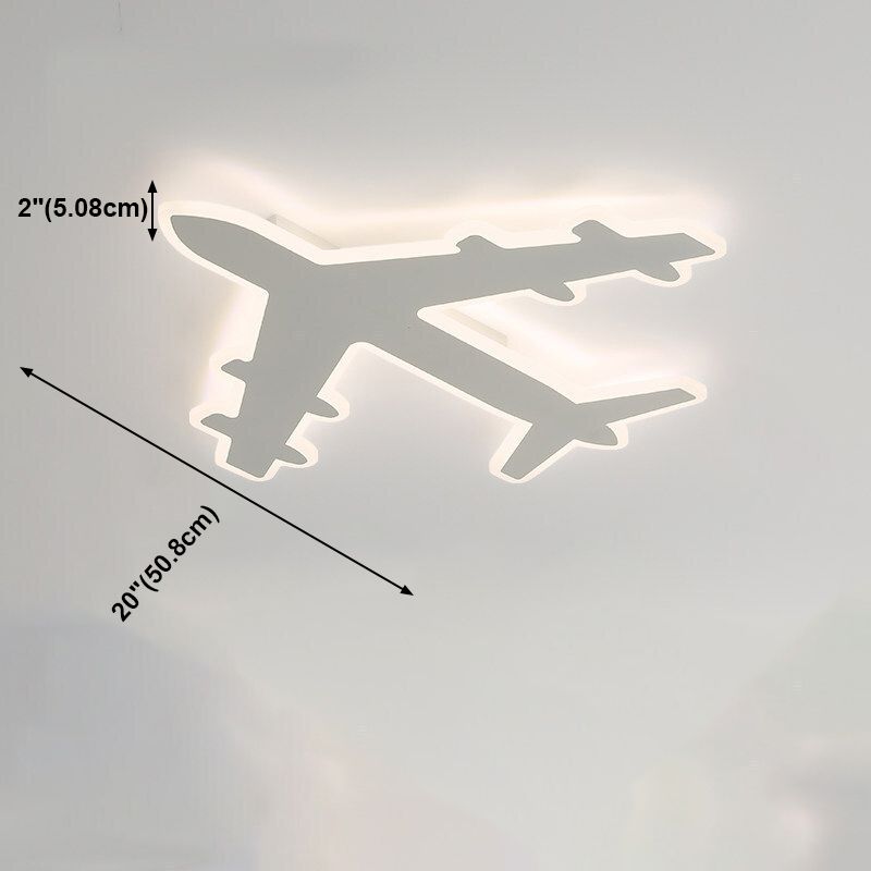 White Airplane LED Ceiling Light in Modern Creative Style Acrylic Flush Mount for Bedroom