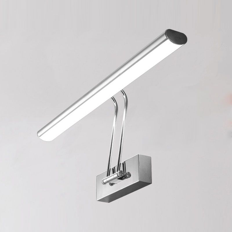 Lineal estilo moderno moderno tocador de metal ligero 1-luce luz de espejo LED para baño en plata