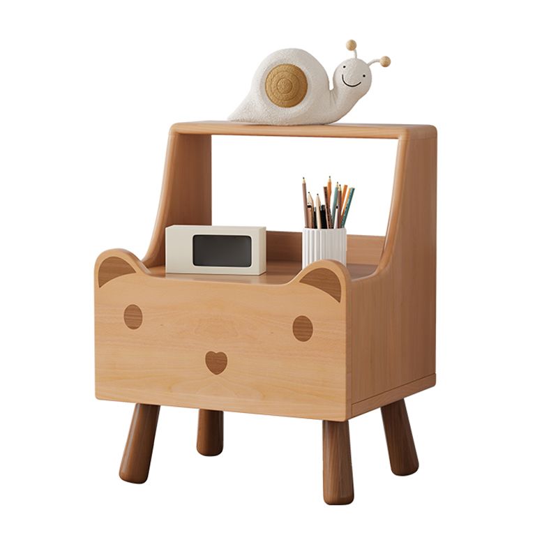 1 Drawer Standard Nightstand Solid Wood Animal Theme Kids Bedside Table