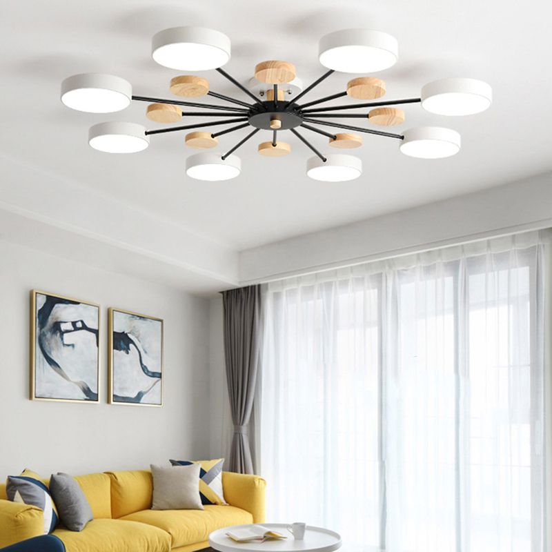 Modern 3/6/8-Light Flush Mount Lighting Metallic LED Ceiling Light