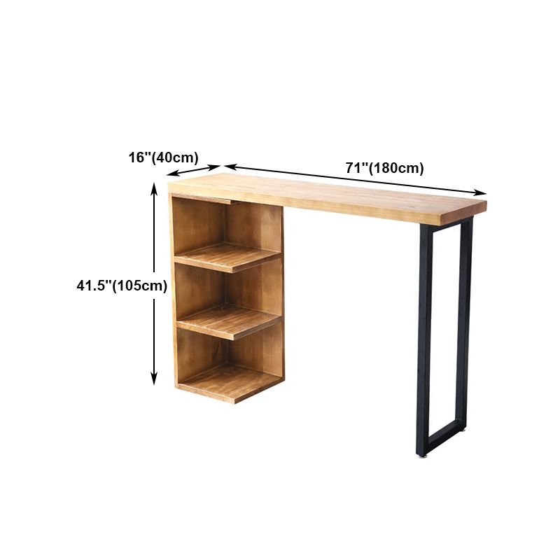 Rectangle Wood Top Counter Table 42-inch Height Industrial Bar Table