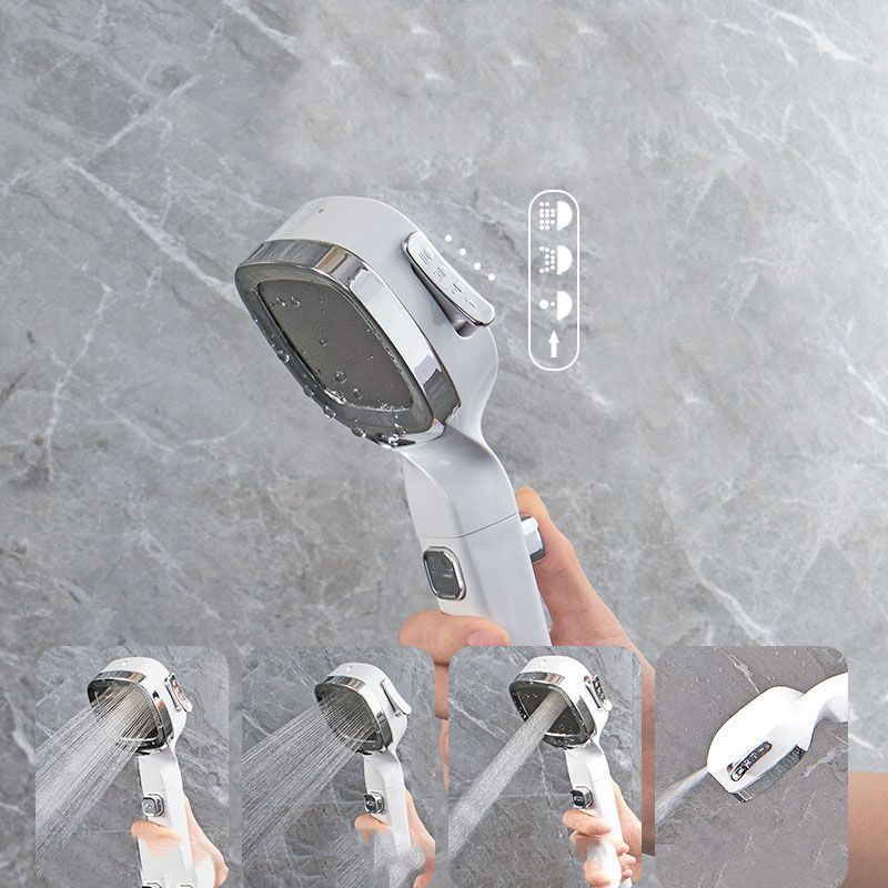 4-Setting Pressurized Shower One-button Water-stop Hand-held Shower Head