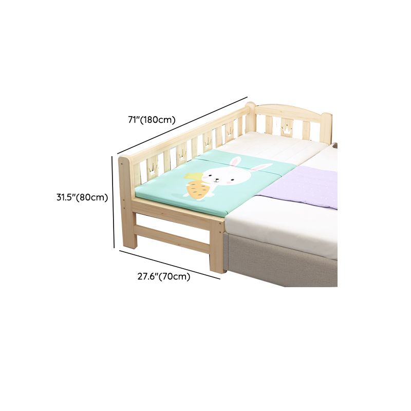 Wood Standard Bed Frame with Mattress Modern Panel Bed in Natural