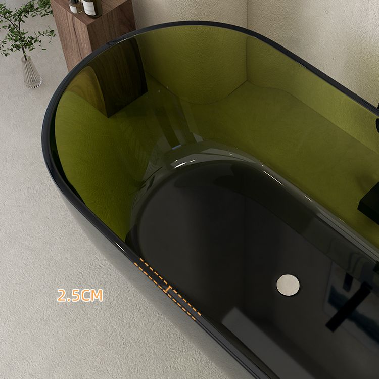 Oval Soaking Bathtub Freestanding Antique Finish Modern Bath Tub