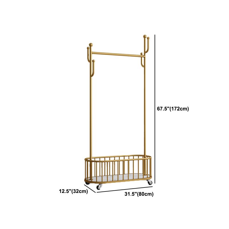 Modern Coat Hanger Metal Included 4 Hooks Entryway Kit with Storage Shelving