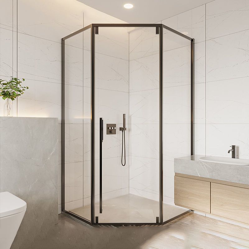 Modern Clear Glass Double Sliding Shower Enclosure Framed Shower Enclosure