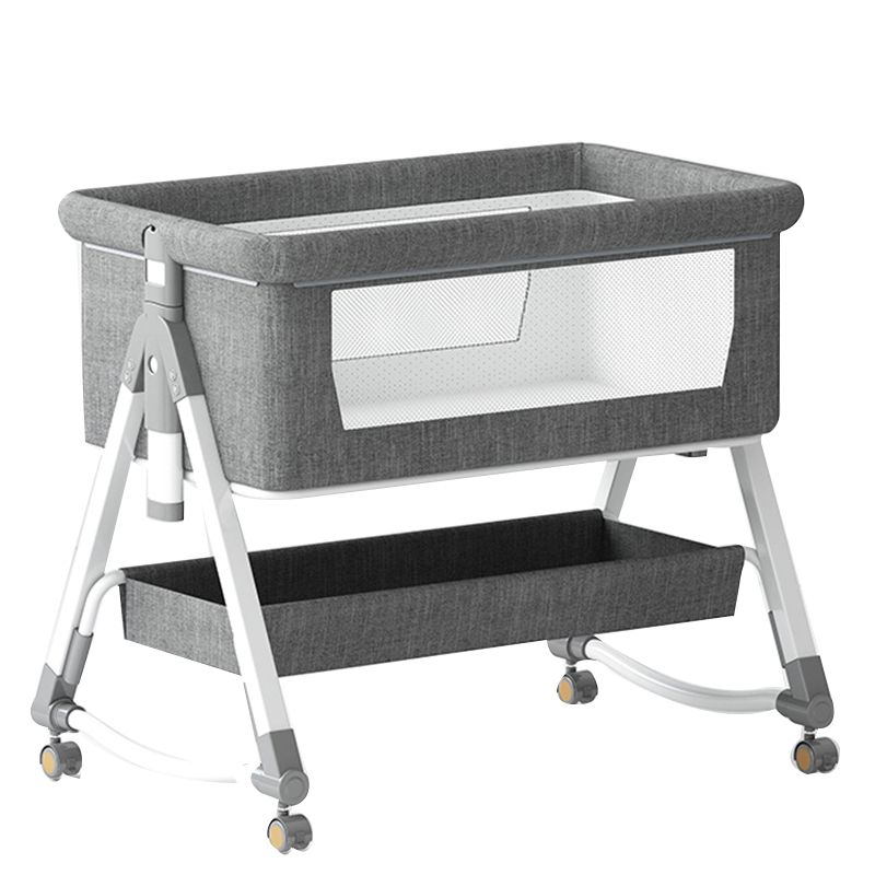 Industrial Nursery Crib in Metal with Guardrail Folding Crib