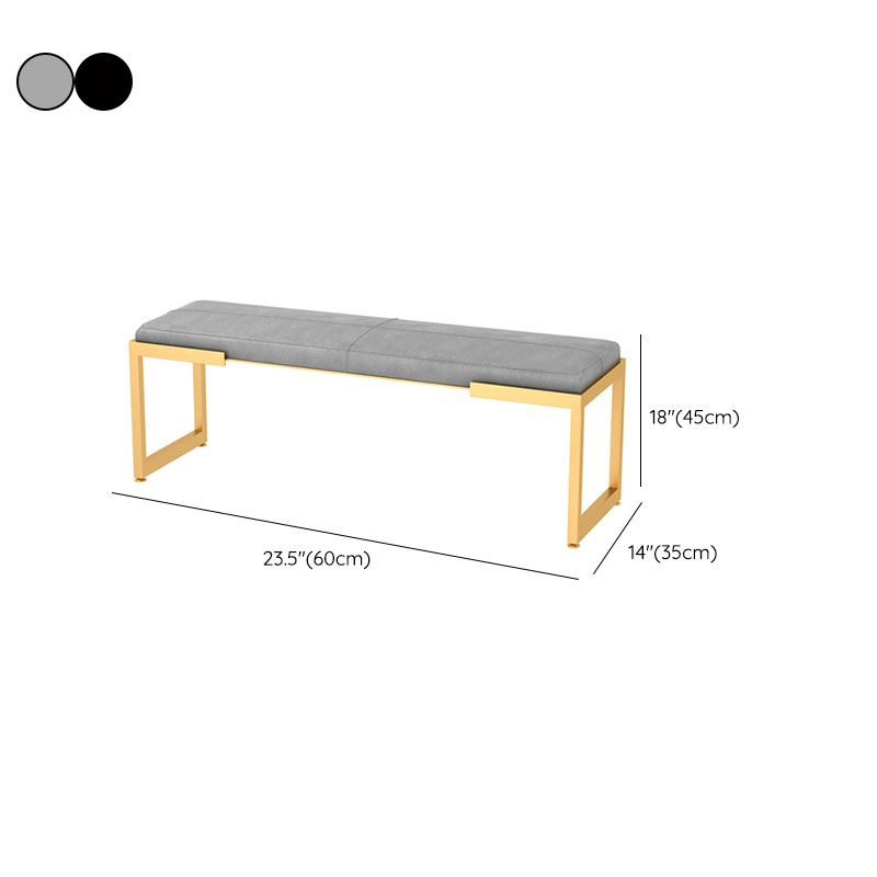 Contemporary Upholstered Bench Bedroom Rectangle Bench with Metal Legs