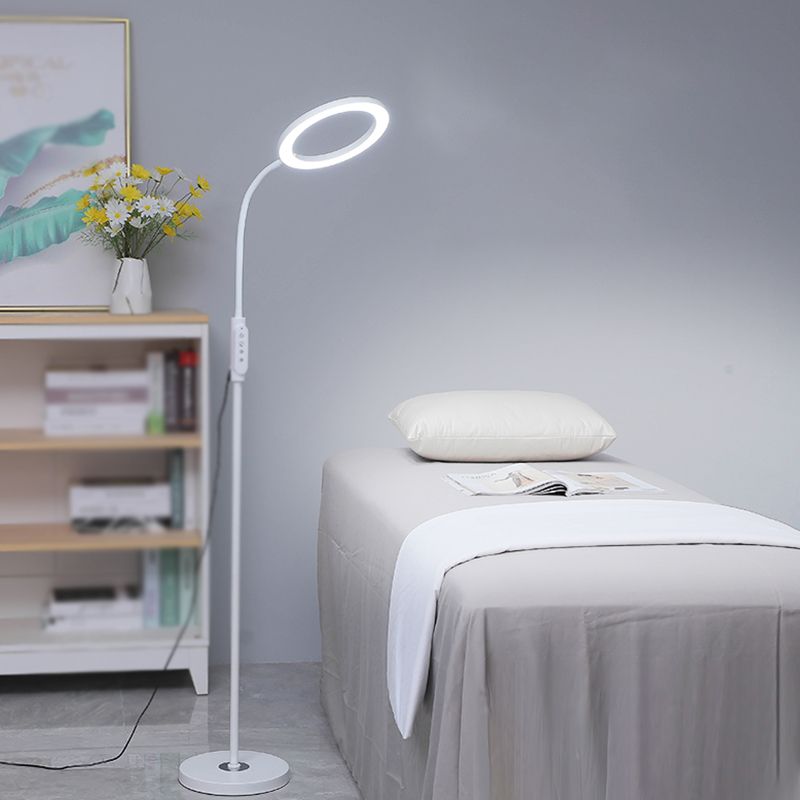 Contemporary Style Ring Shape Floor Lamp Metal 1 Light Floor Lighting