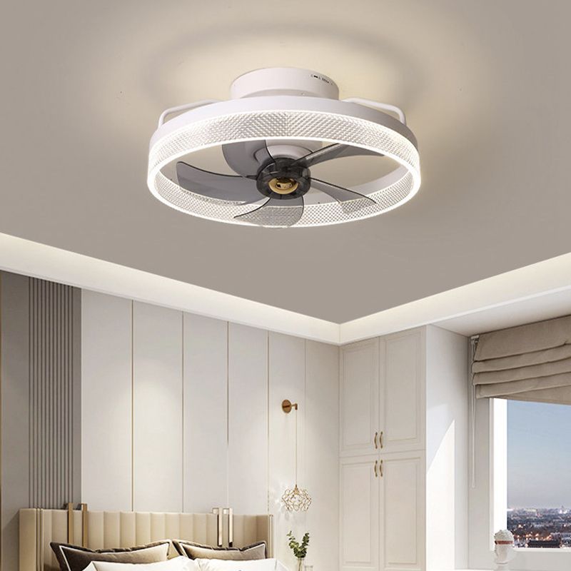 Modern Circle Ceiling Fan Lights Metal LED Ceiling Fan for Bedroom