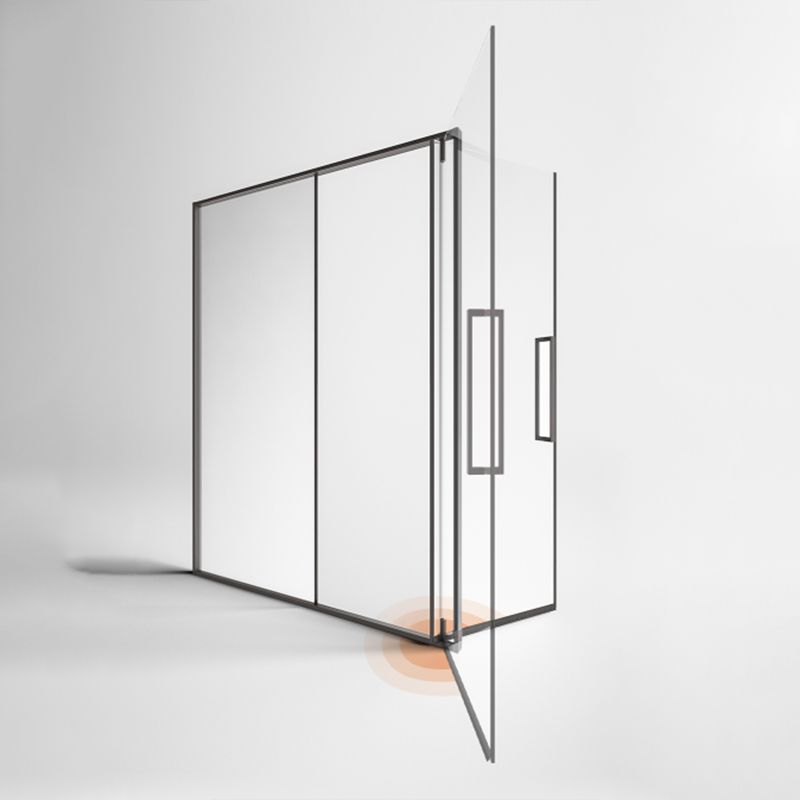 Glass and Metal Shower Door Simple One-Line Shower Bath Door