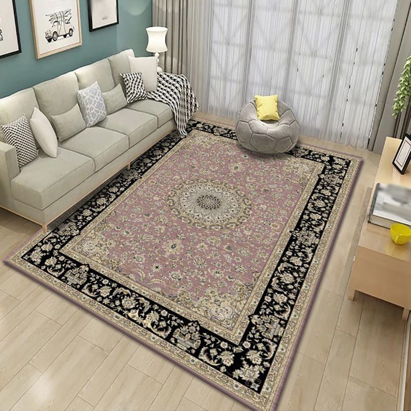 Vintage Carpet Traditional Polyester Rug Non-Slip Backing Indoor Rug for Living Room