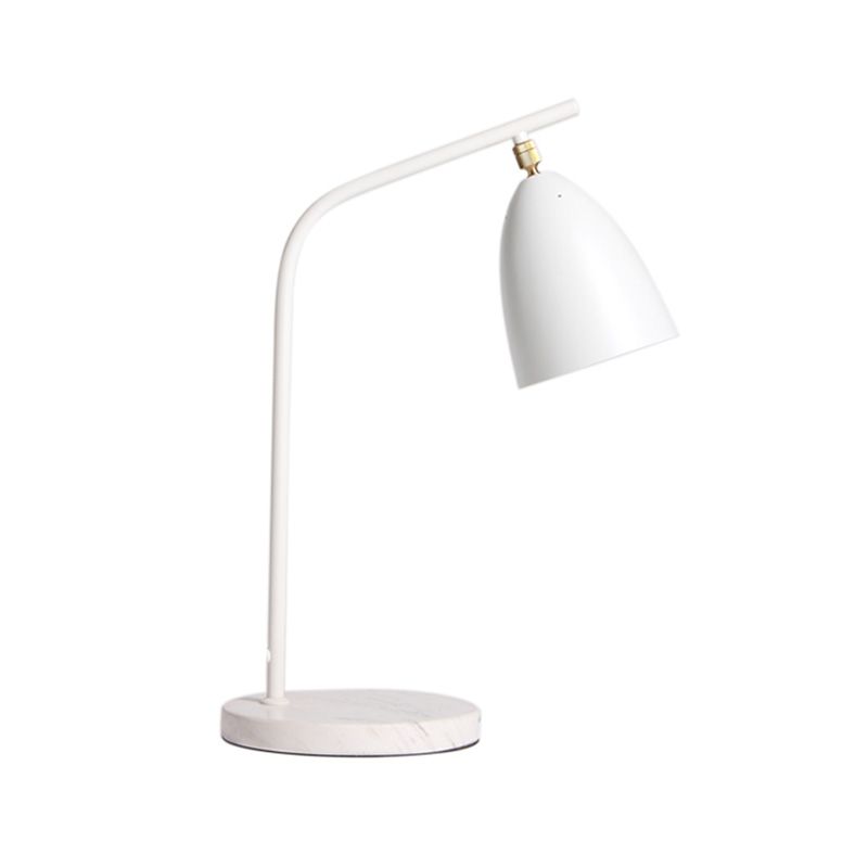 Lampe de nuit en métal cloche moderne 1 livre de lecture de lecture Lumière en blanc avec un bras sinueux