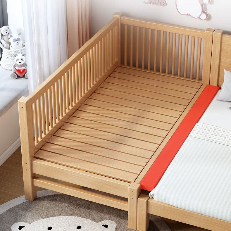 Solid Wood Kids Bed No Theme Natural Toddler Bed with Mattress