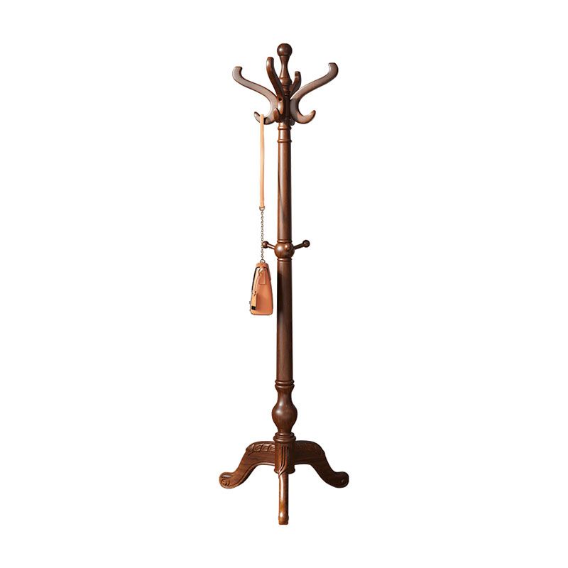 Traditional Hall Tree Solid Wood Free Standing with Hooks Entryway Kit