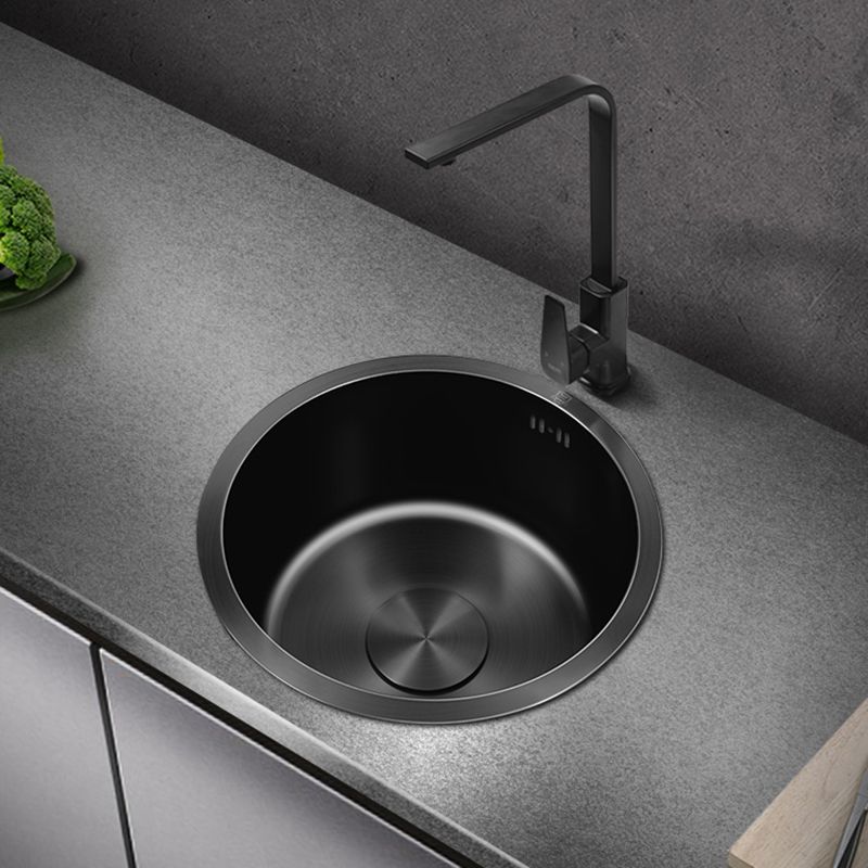 Classic Round Sink Stainless Steel Drop-In Friction Resistant Round Sink for Kitchen