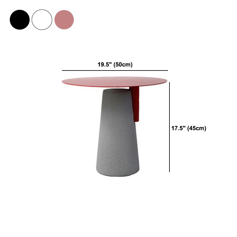 Pedestal Base Design Cocktail Table Metal Top Round Coffee Table