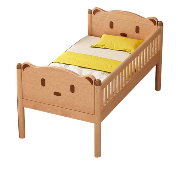 Scandinavian Solid Wood Nursery Bed Guardrail Rectangle Baby Crib