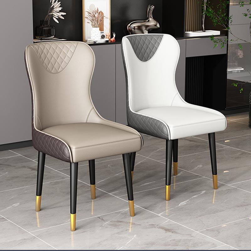 Glam Dining Side Chair Upholstered Leather Side Chair for Home