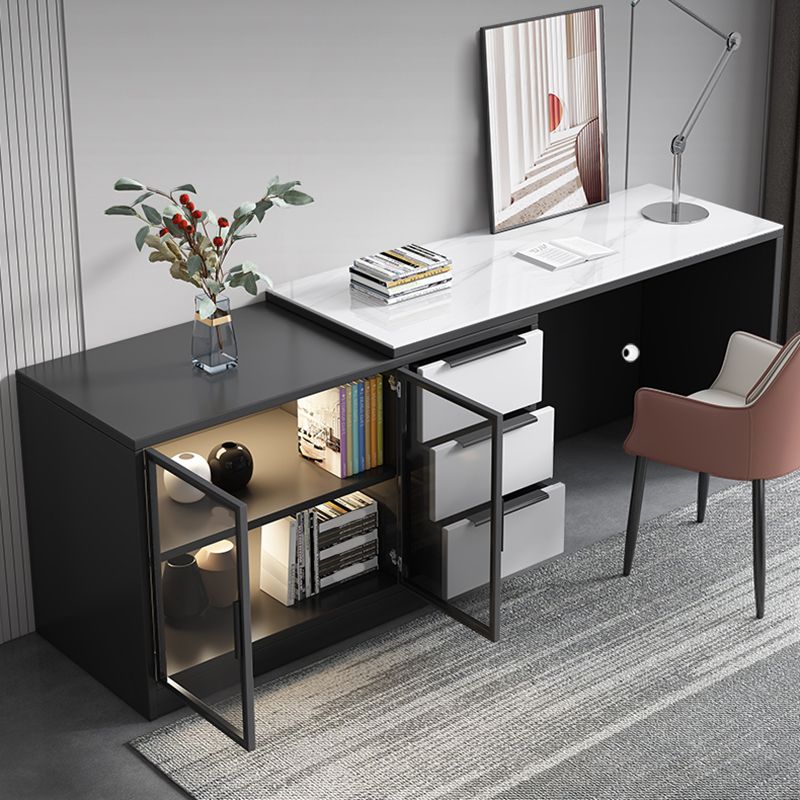 Rectangular Shape Contemporary Office Desk Stone Task Desk for Home