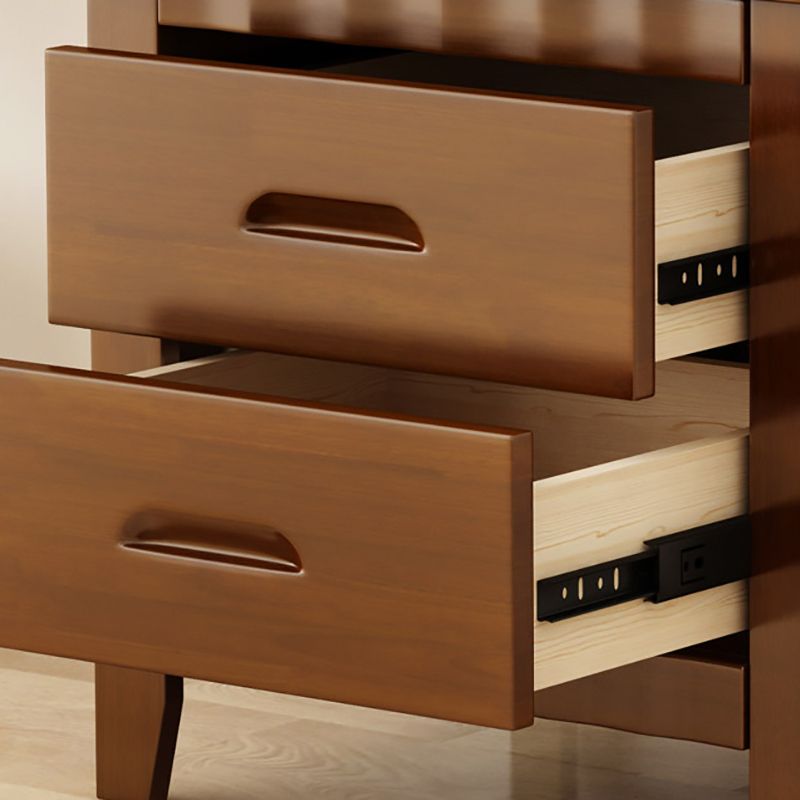 Solid Wood Nightstand Contemporary Bedside Cabinet with Drawers