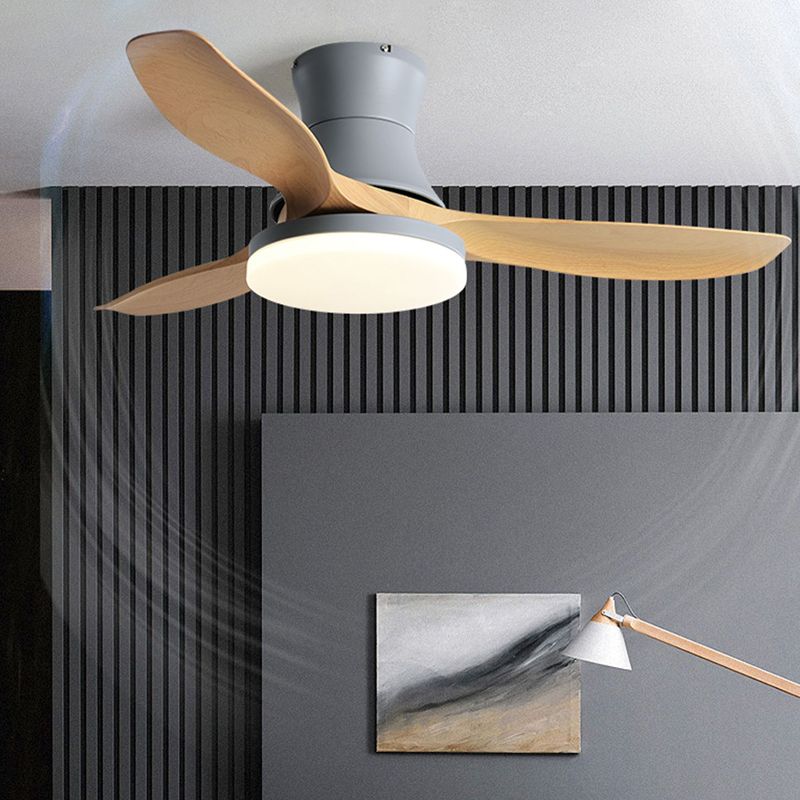 Modern 3-Blade Ceiling Fan Lighting with Acrylic for Dining Room