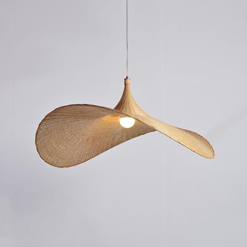 Cap Bamboo a sospensione Luce Minimalista Stile minimalista BEIGE Apparecchio di illuminazione a sospensione