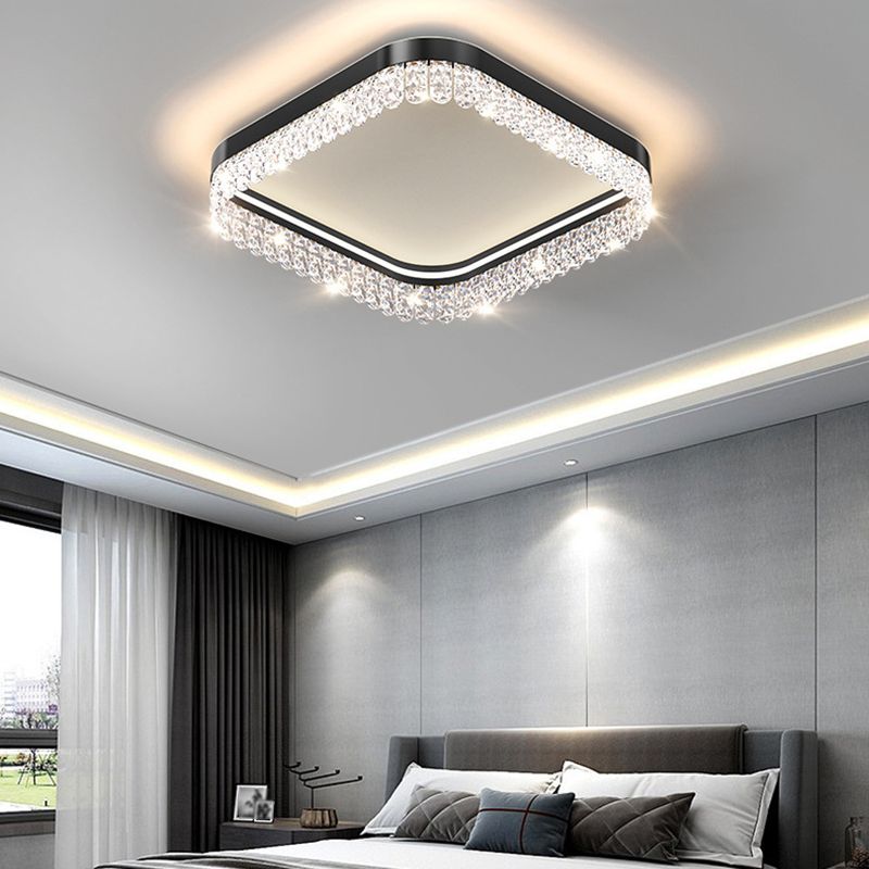 Crystal Geometric Flush Light Simplicity 1 Light Flush Ceiling Light Fixtures