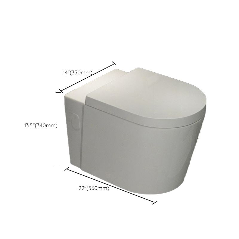 Modern White Ceramic Flush Toilet Wall Mount Urine Toilet with Seat for Washroom