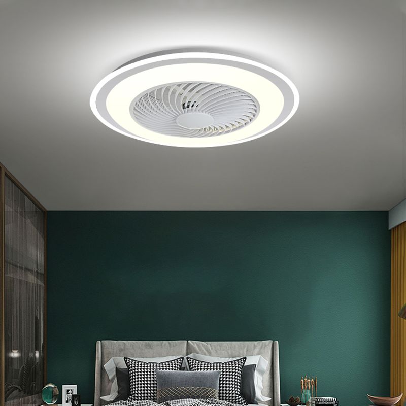 Dortoir rond ventilateur de plafond LED métallique