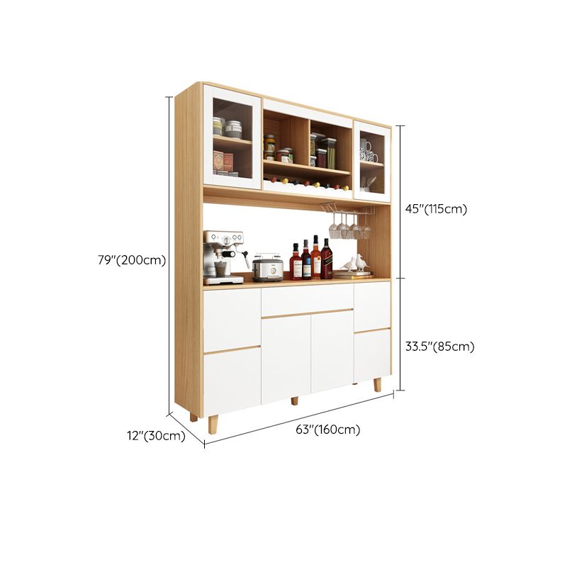 Contemporary Dining Hutch Faux Wood Storage Cabinet for Dining Room