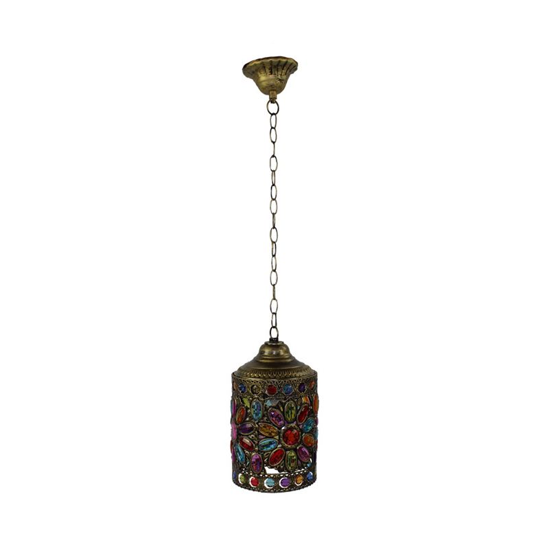 Éclairage d'éclairage suspendu en laiton métallique 6 "/6,5" W 1 tête de pendentif de plafond vintage pour restaurant