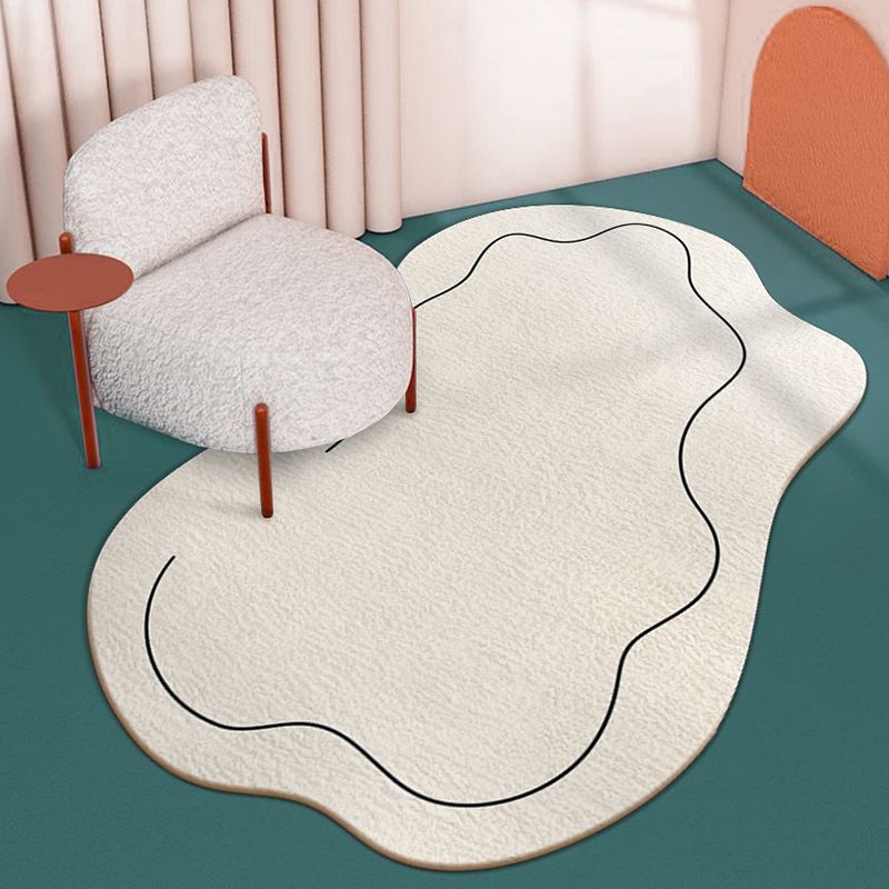 Minimalistischer Wohnzimmer-Teppich Moderner Teppich Polyester Neuheit Teppich mit rutschfestem Rücken