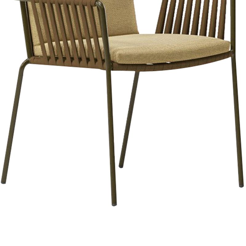 Modern Metal Outdoor Chair Upholstered Patio Dining Side Chair