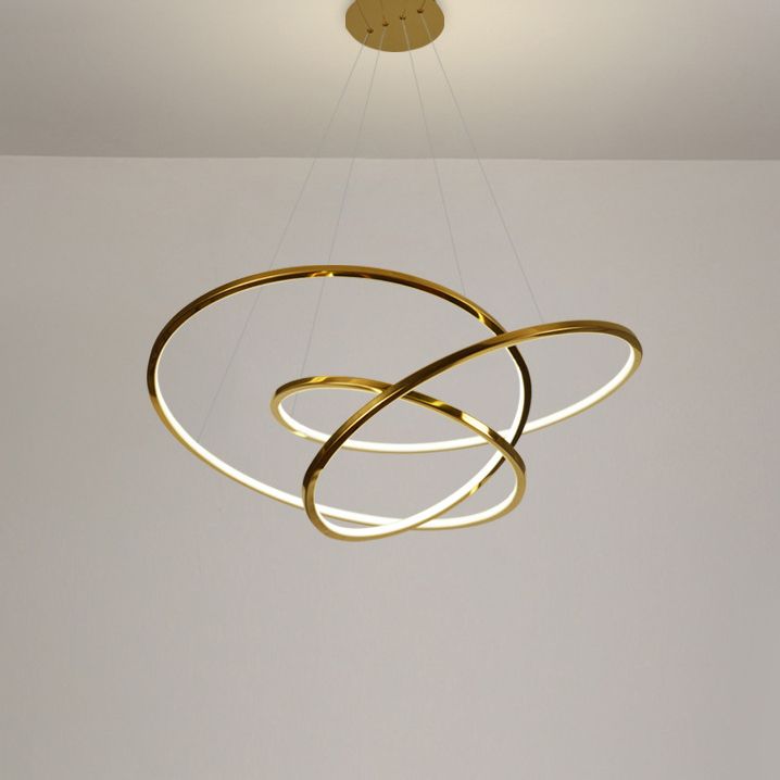 Cycle de cycle moderne lustre en acier inoxydable Plafond plafond avec cordon suspendu réglable pour le salon