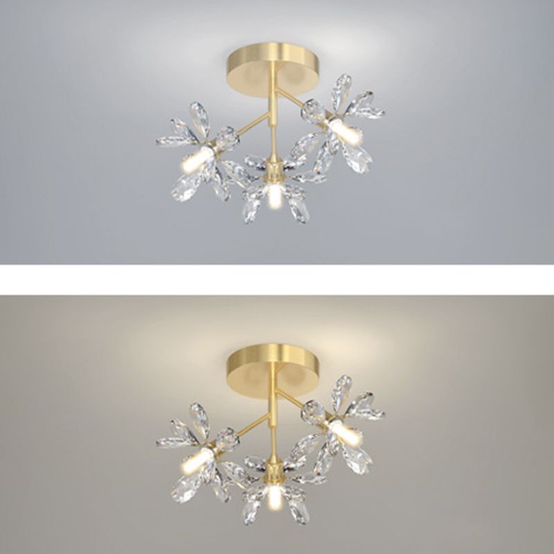 Starburst Flush Ceiling Lights Modern Crystal Flush Mount for Hallway