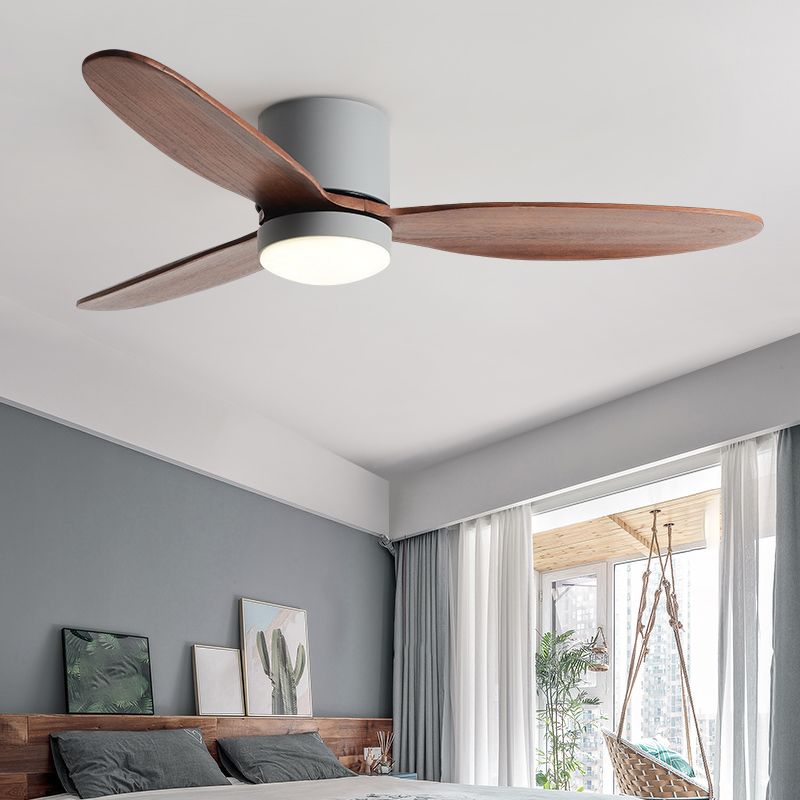 Contemporary LED Ceiling Fan Lamp 3-Blade Fan Lighting for Bedroom