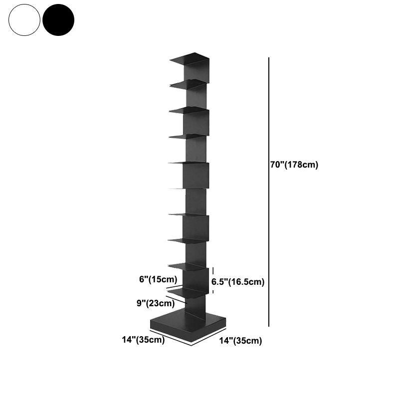 Modern Metal Bookcase, Closed Back Geometric Bookshelf for Any Room