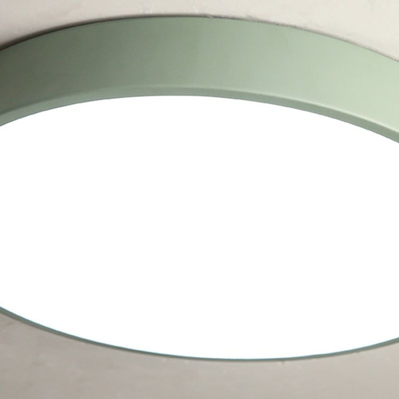 Metal LED Flush Mount Macaroon Circle Ceiling Mounted Fixture for Bedroom