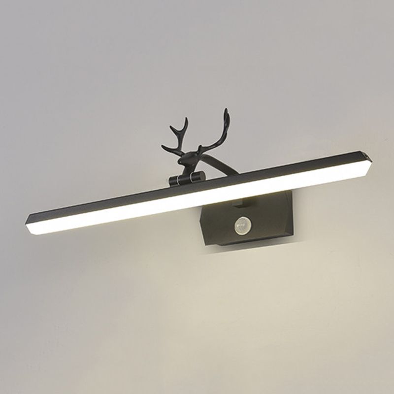 Lineaire vorm metalen wand sconce moderne stijl enkele licht spiegel wandbevestiging verlichtingsarmatuur