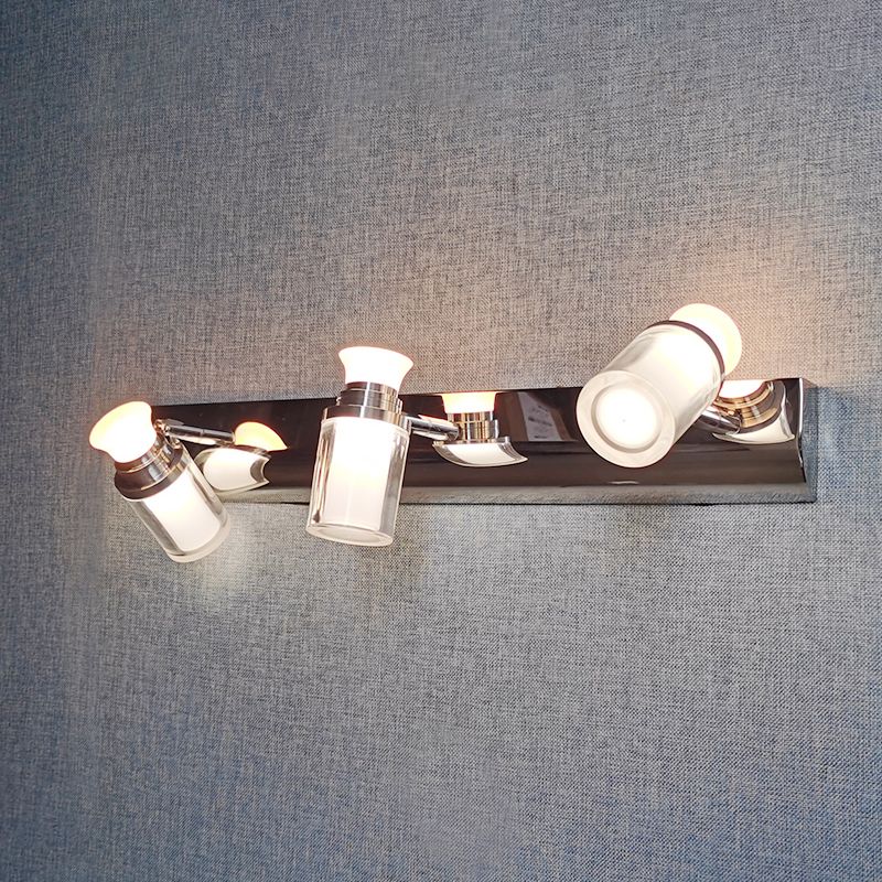 Metal Mirror Wall Lights Modern Simple Stlye Multi Heads Wall Mount Fixture in Silver