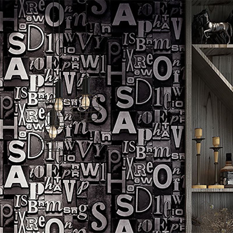 Dark Brown Retro 3D Effect English Letters of Irregular Patterns Wallpaper, Non-Pasted, 20.5 in x 31ft